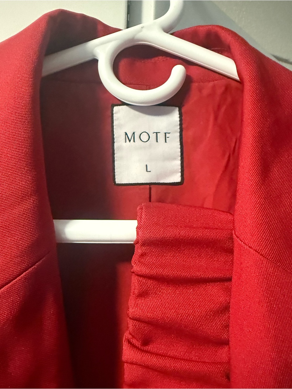 MOTF Red Ruffled Front Blazer - Picture 6 of 13